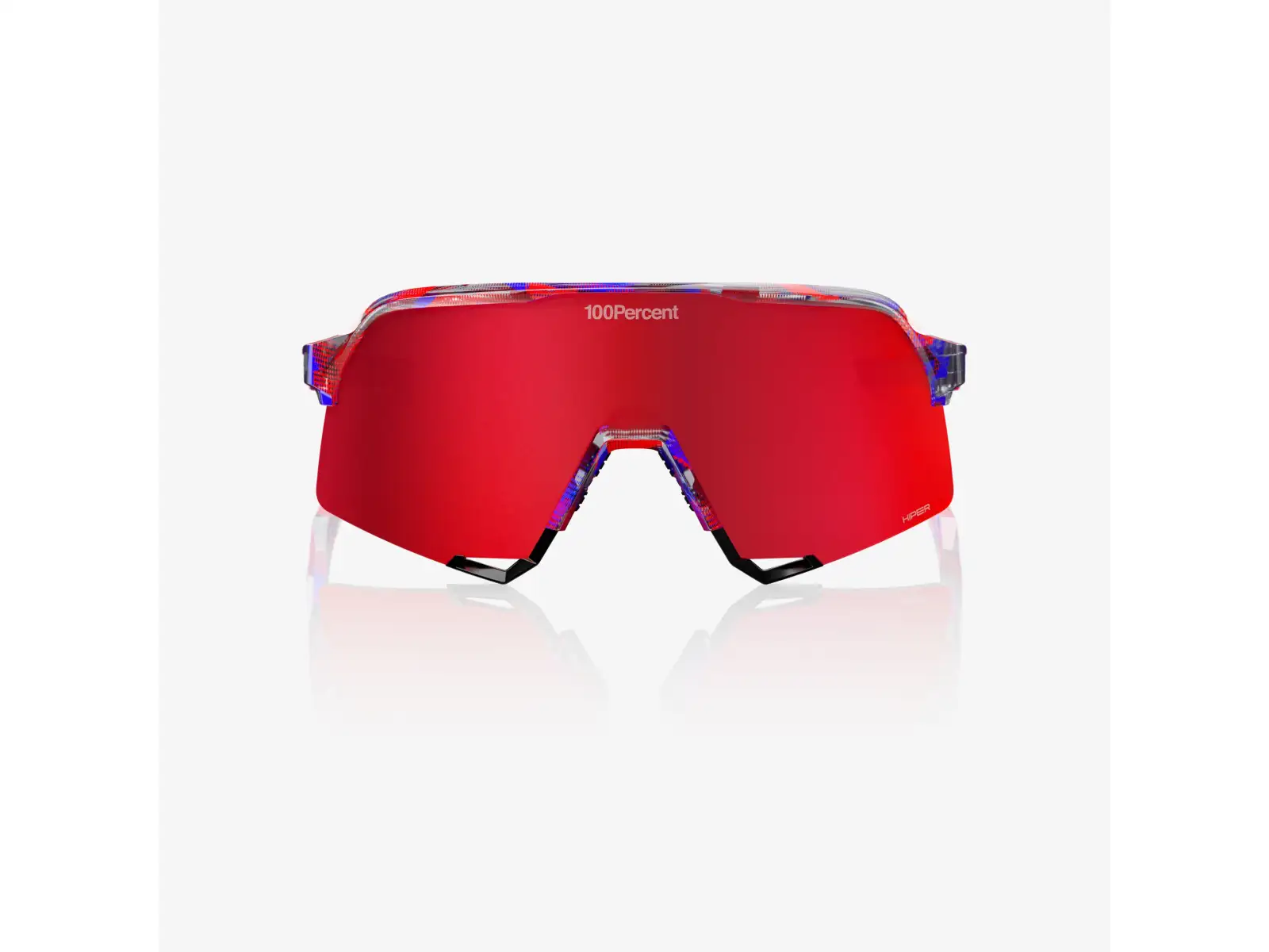 100% S3 Brille FDJ Gloss Translucent Red/Blue/HiPER Fire Red Mirror Lens