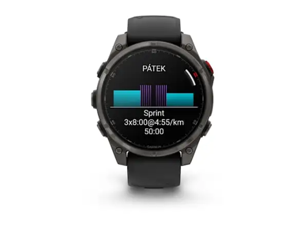 Garmin fenix 8 Pro 47 mm, AMOLED Sapphire, Titanium mit Silikonarmband Graphite/Black