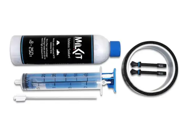 milKit Tubeless-Umrüstkit für Ventile mit 45 mm und 32 mm Band.
