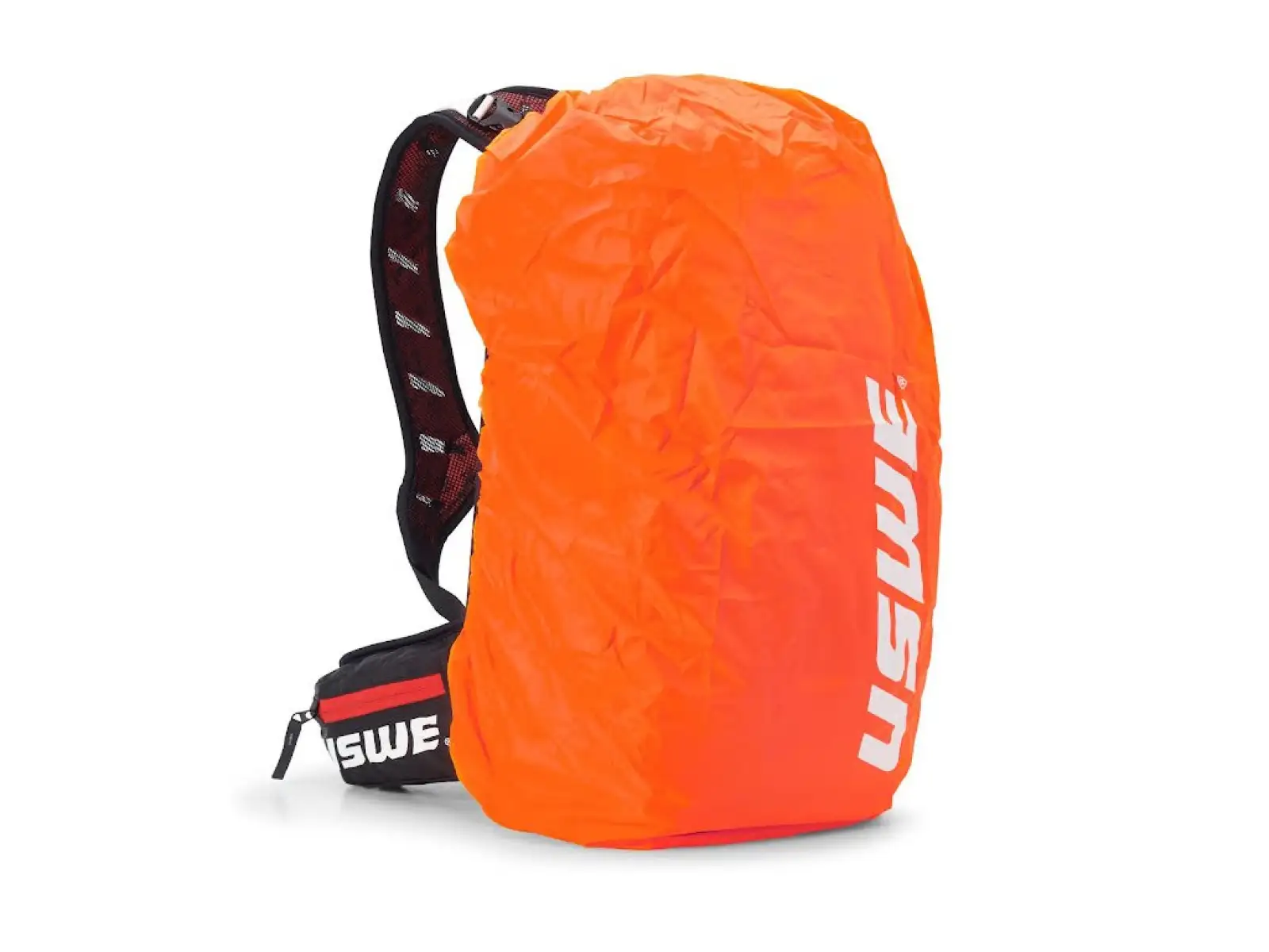 USWE Flow 16 Rucksack mit Rückenprotektor Schwarz/Rot 16l Größe S
