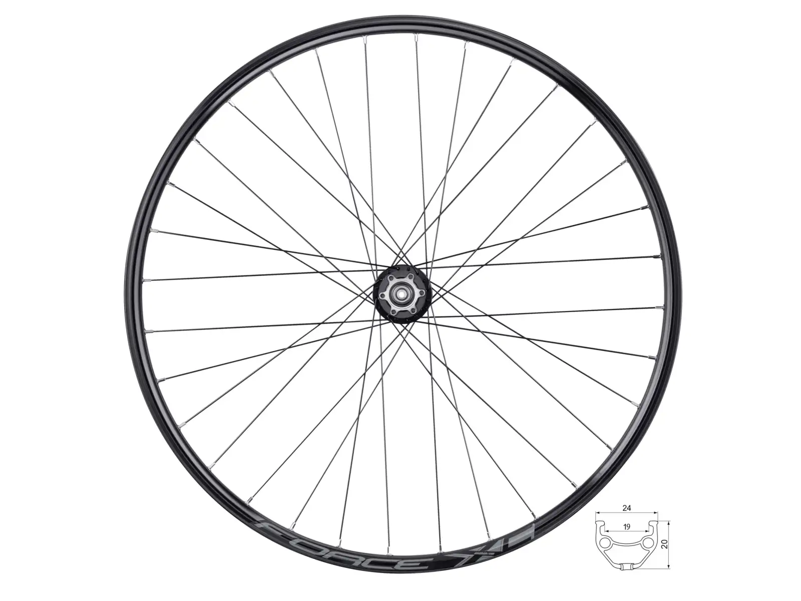 Force XC Disc 29" Vorderrad gebaut mit Force F80450 Nabe.