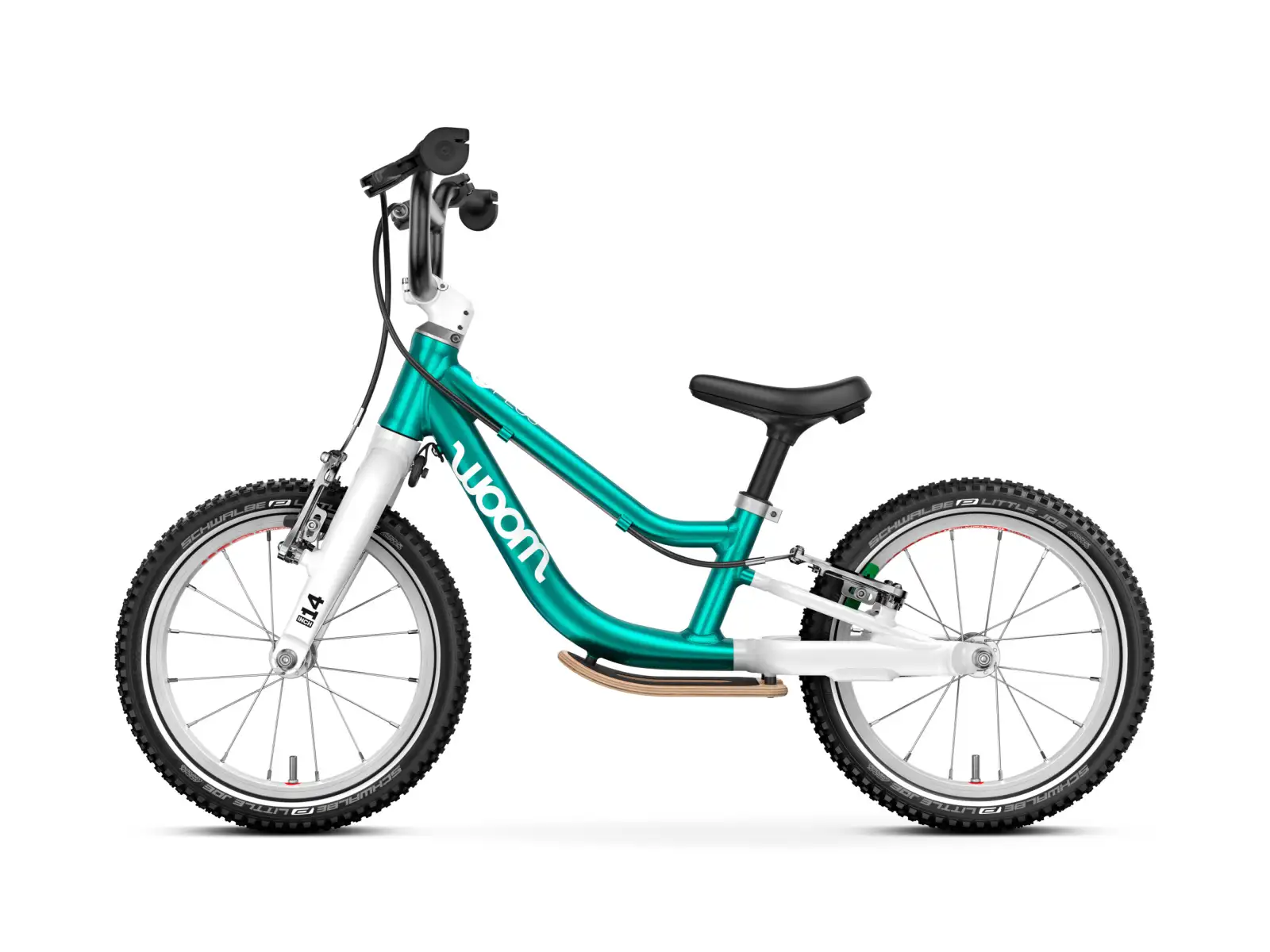Woom GO 1 Plus Metallic Turquoise 14 Kinderlaufrad