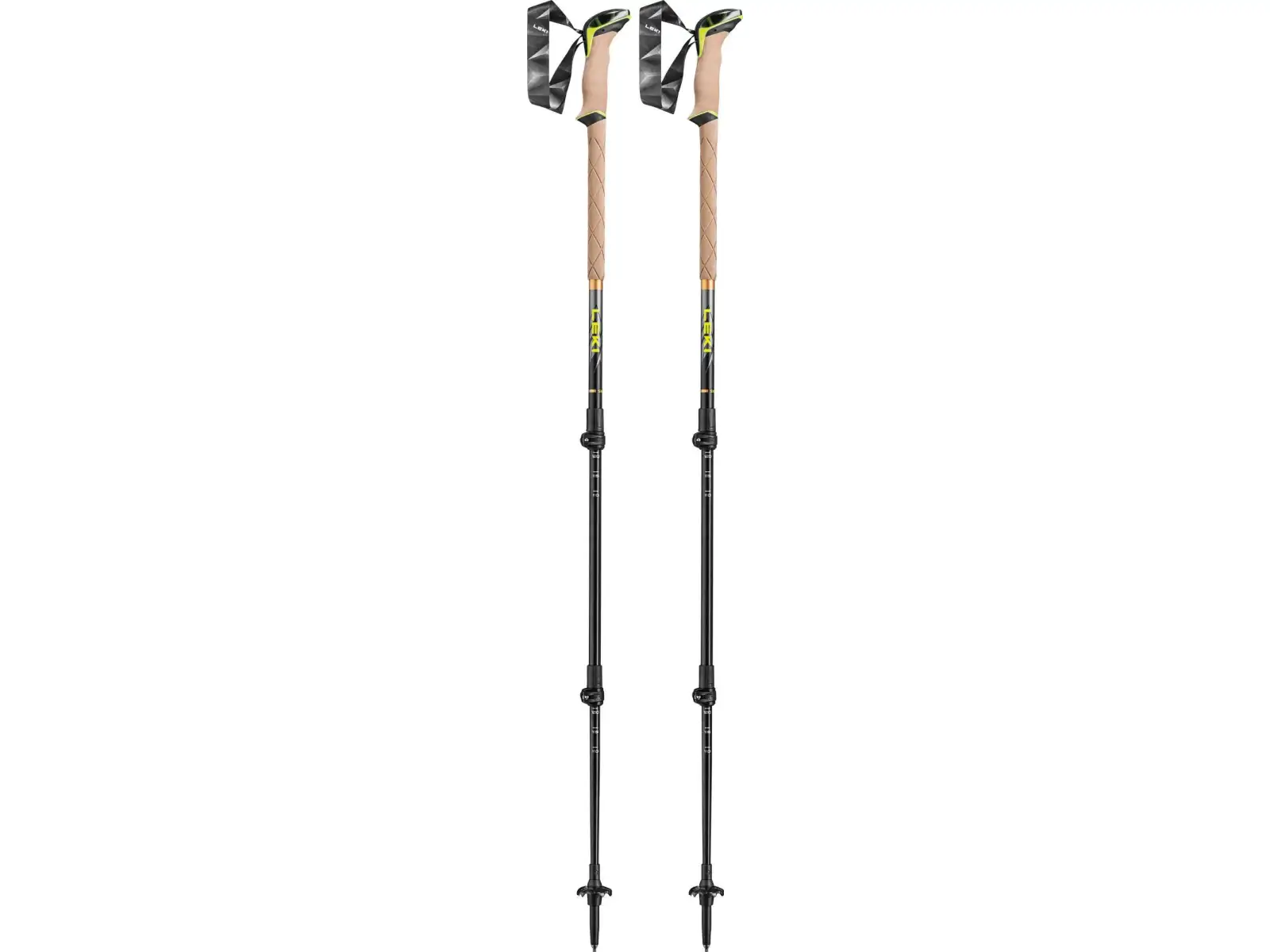 Leki Sherpa Trekkingstöcke Dark Anthracite/Neon/Yellow Gr. 110-145 cm