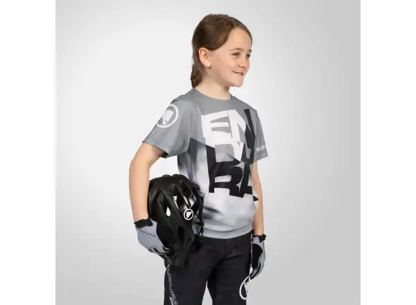 Endura SingleTrack Core Kindertrikot kurzarm Grau
