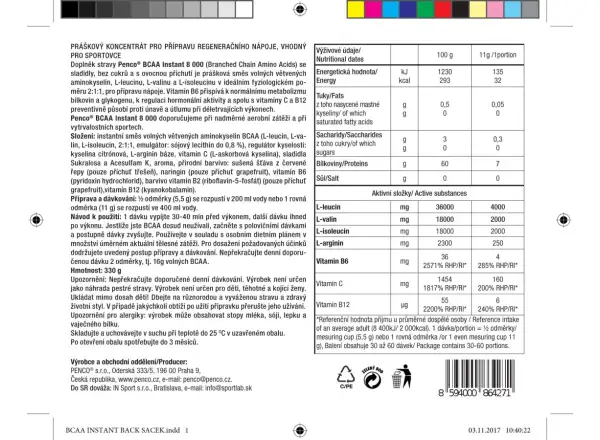 Penco BCAA 8000 Instantgetränk 330g.