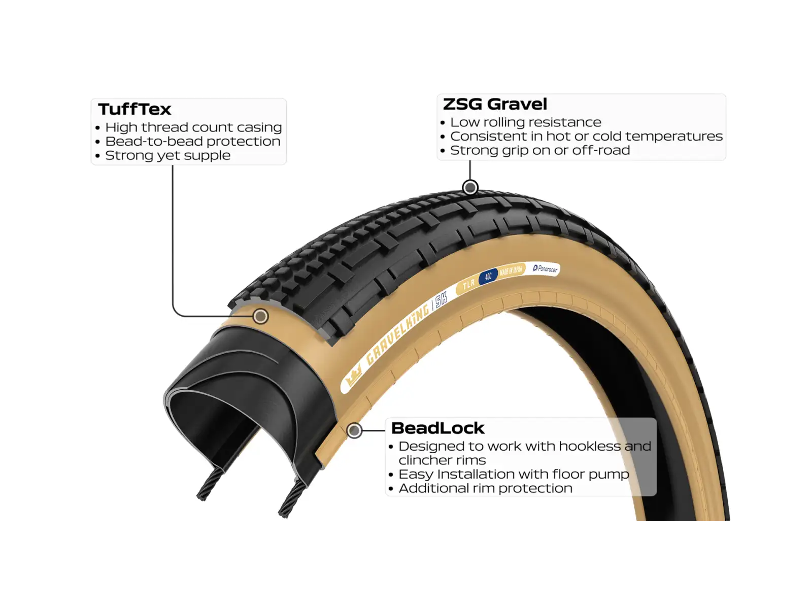 Panaracer GravelKing SK 28" Schotterreifen Kevlar Schwarz/Braun