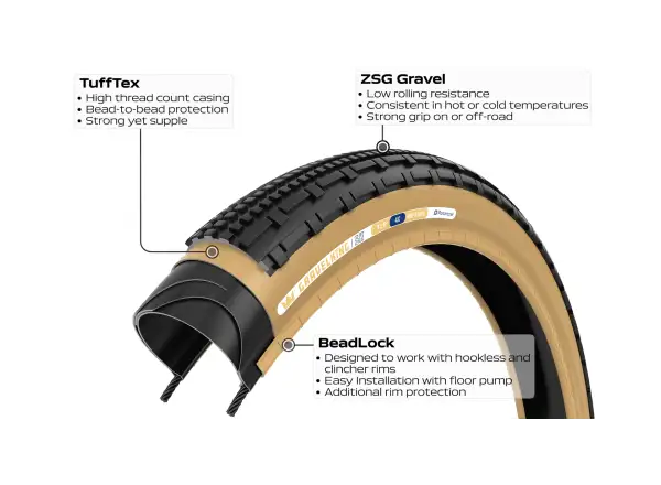 Panaracer GravelKing SK 28" Schotterreifen Kevlar Schwarz/Braun