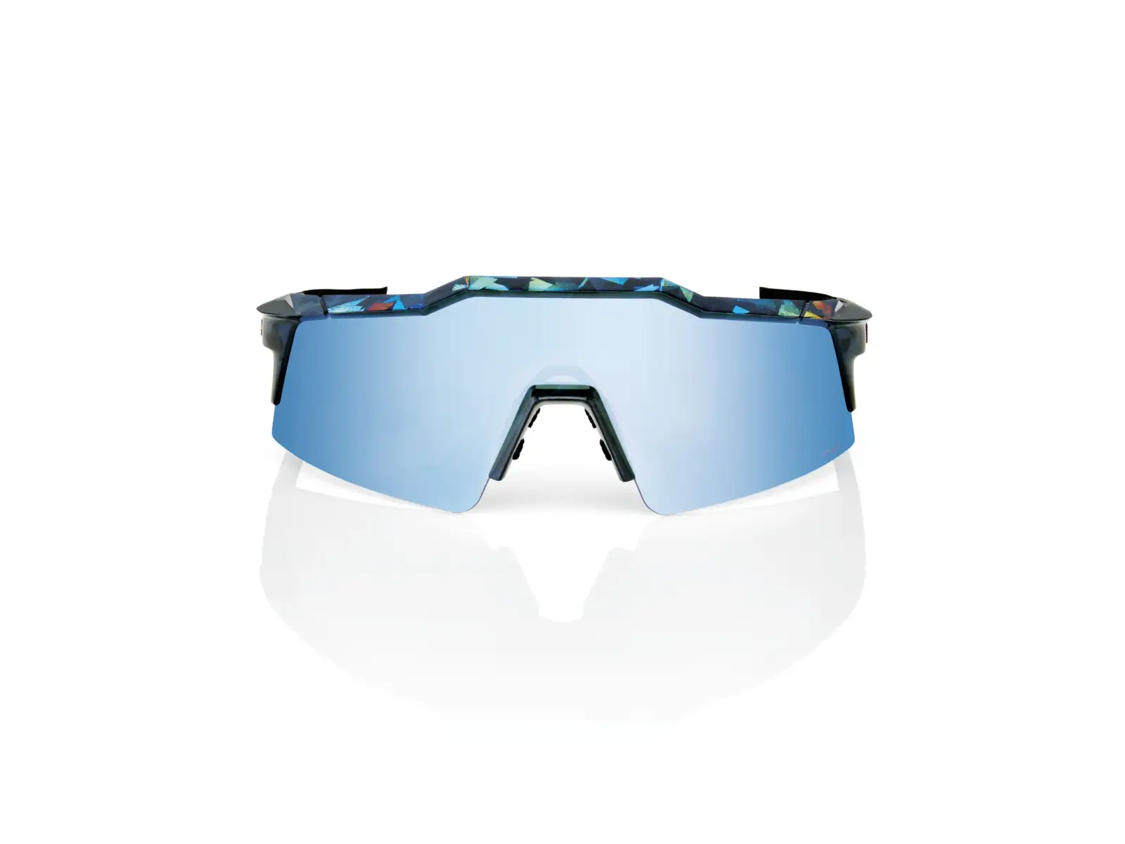 100% Speedcraft Brille Schwarz Holographic/HiPER Blau Multilayer Spiegel