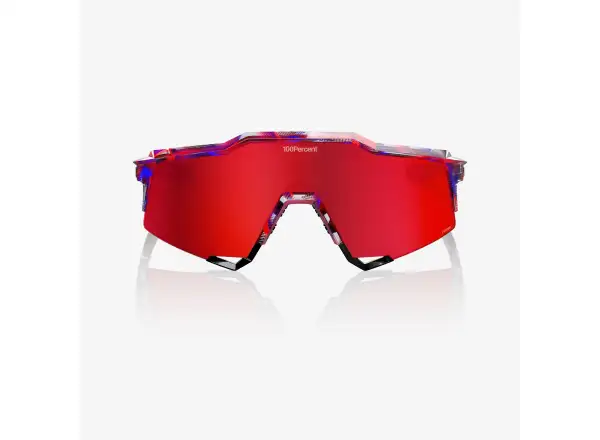 100% Speedcraft Brille FDJ Gloss Translucent Red/Blue/HiPER Fire Red Mirror Lens