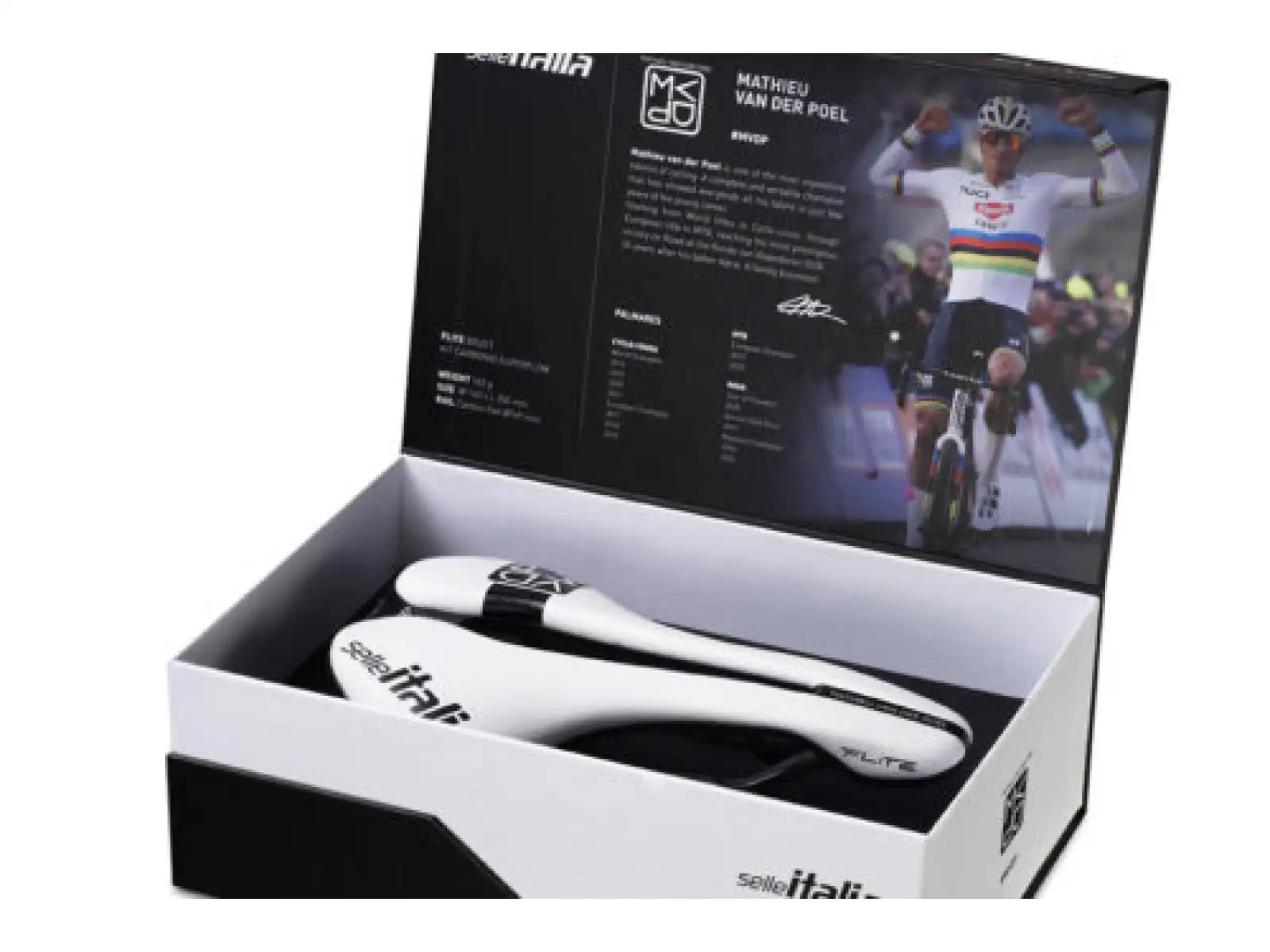 Selle Italia FLITE Boost Superflow Kit Carbon MVDP Edition L3 Carbon +10 mm Sattel weiß