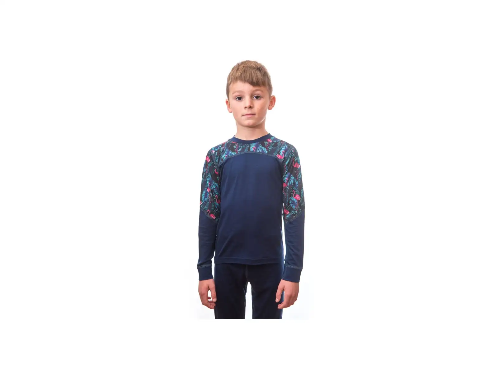 Sensor Merino Impress Set Kinder Langarmshirt + Hosen deep Blue/Floral