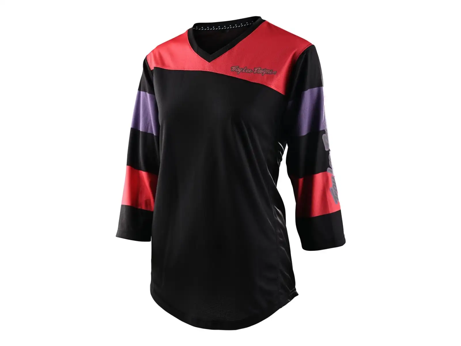 Troy Lee Designs Mischief Damen-Trikot 3/4 Ärmeln Rugby-Farben Firecracker