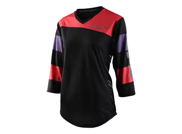 Troy Lee Designs Mischief Damen-Trikot 3/4 Ärmeln Rugby-Farben Firecracker