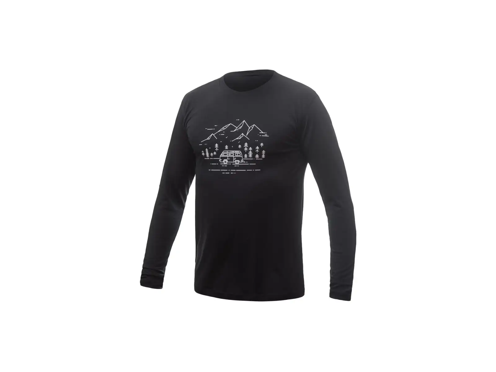Sensor Merino Active PT Van Life Herren T-Shirt Langarm Schwarz
