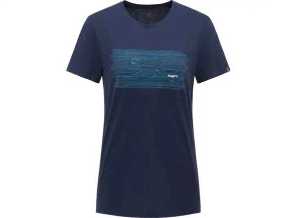 Haglöfs Trad Print W Damen T-Shirt Kurzarm Blau