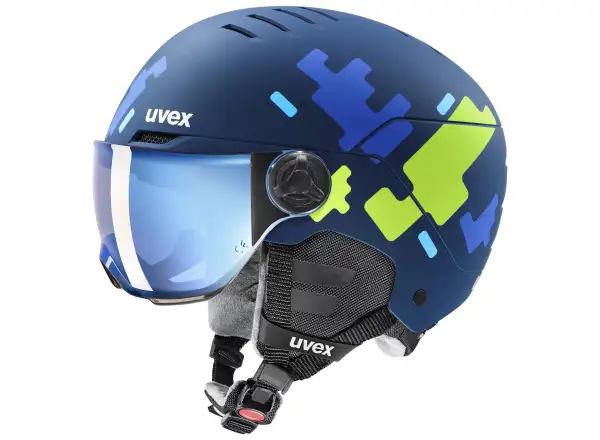 Uvex Rocket Jr Visor Skihelm blue matt