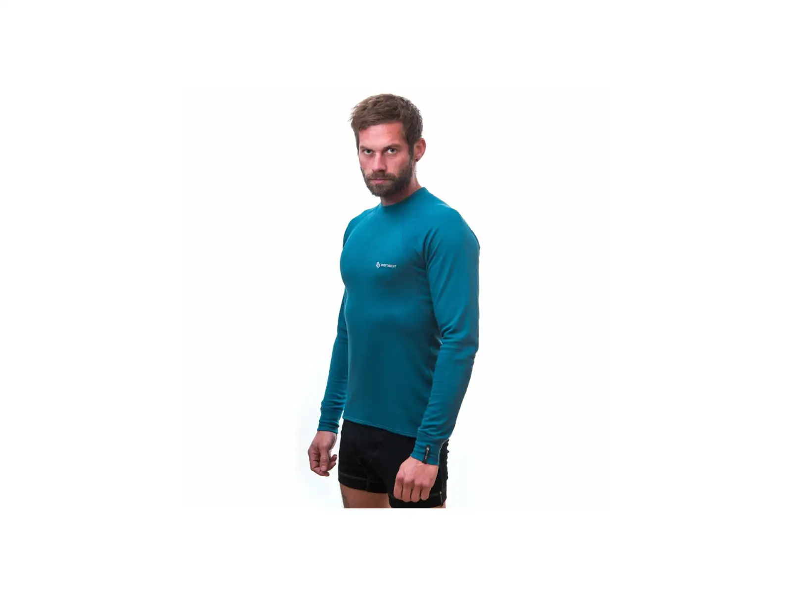 Sensor Double Face Herren Langarmshirt Saphir