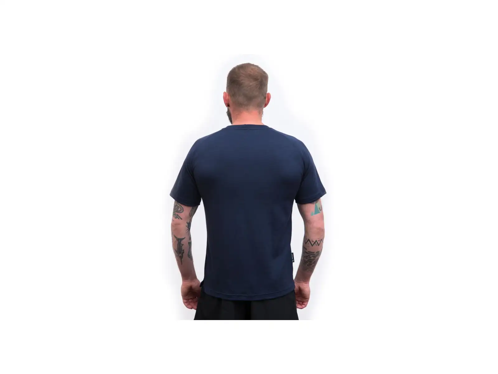 Sensor Merino Blend Typo Herren T-Shirt Kurzarm Deep Blue