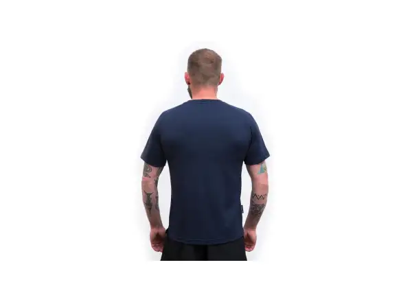 Sensor Merino Blend Typo Herren T-Shirt Kurzarm Deep Blue