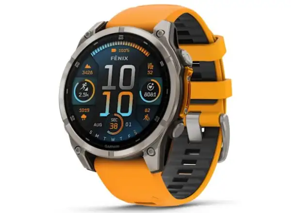 Garmin fenix 8 - 47 mm AMOLED Saphir Smartwatch Titanium Orange/Graphite