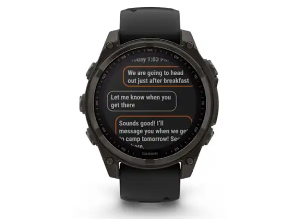 Garmin fenix 8 - 47 mm Solar Sapphire Smartwatch Carbon Gray DLC Titanium Black/Gray