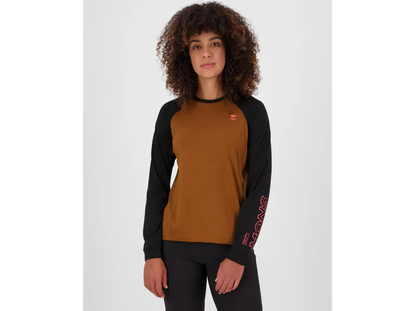 Mons Royale Tarn Merino Damen Langarmshirt Caramel / Black