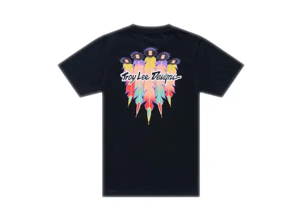 Troy Lee Designs Feathers Kinder T-Shirt mit kurzem Ärmel Black/Black