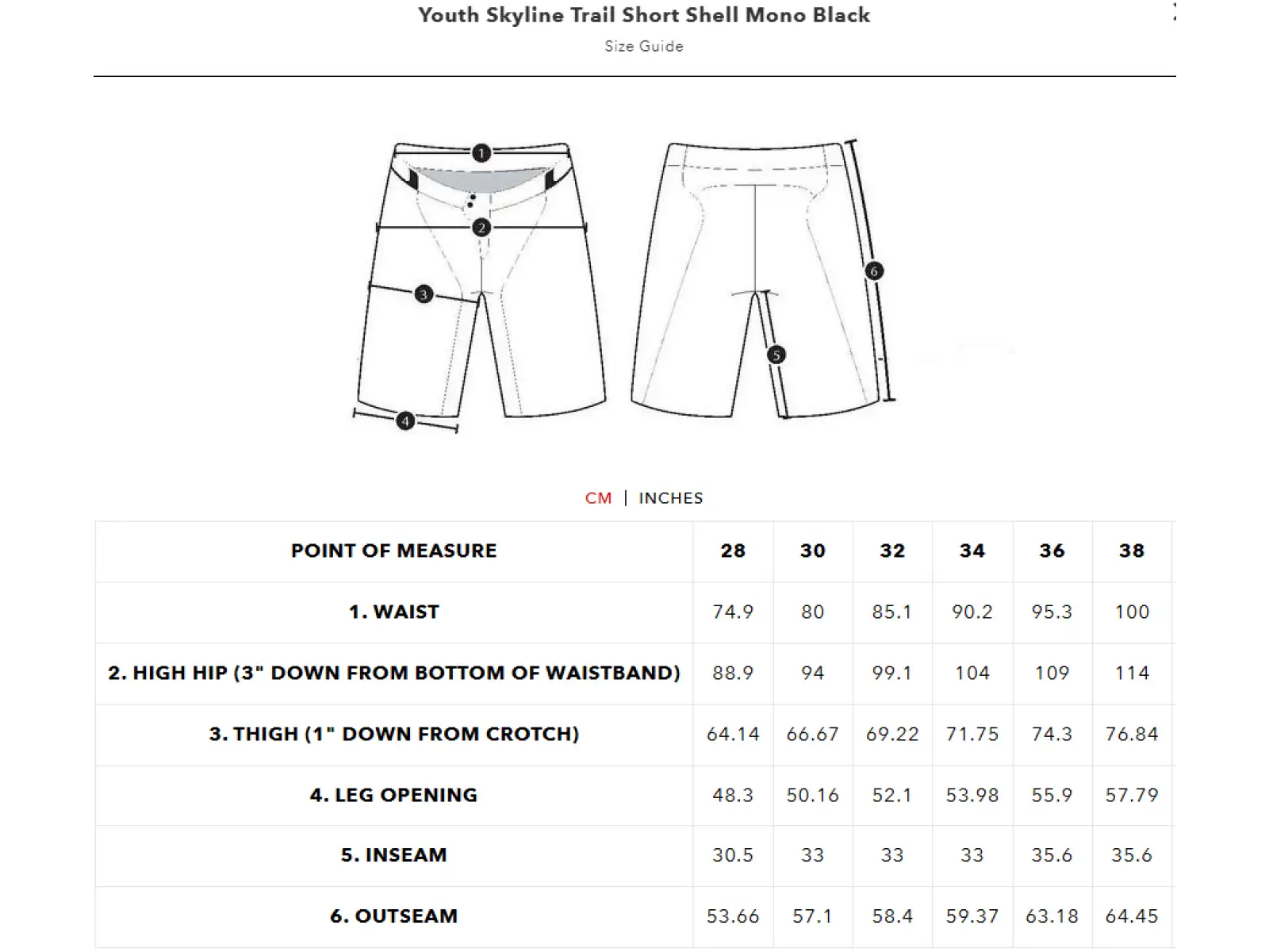 Troy Lee Designs Skyline Trail Short Mono Kinder Shorts Black