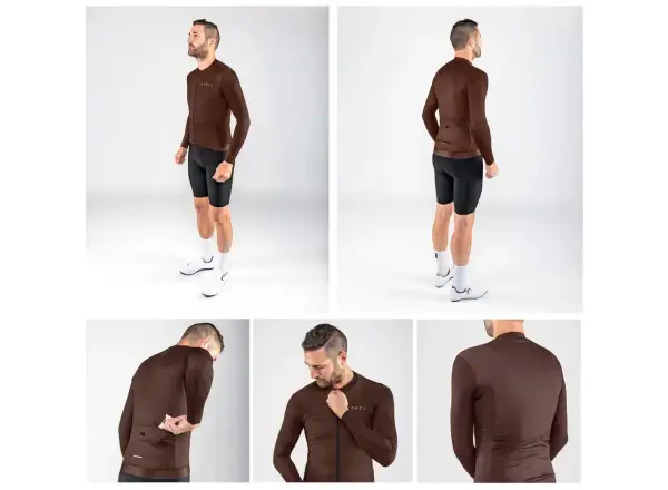 Force Plain Herren-Trikot Langarm braun