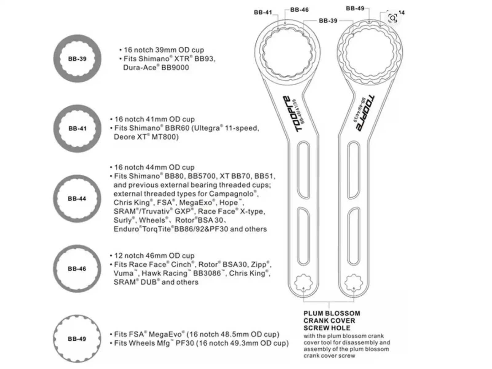 Toopre TL-R319 Universal Werkzeug für Innenlager