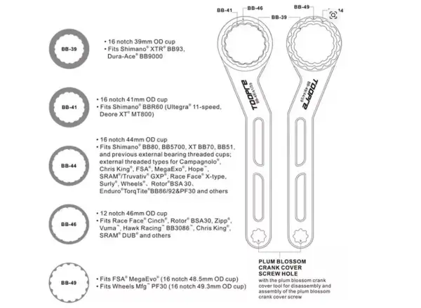 Toopre TL-R319 Universal Werkzeug für Innenlager