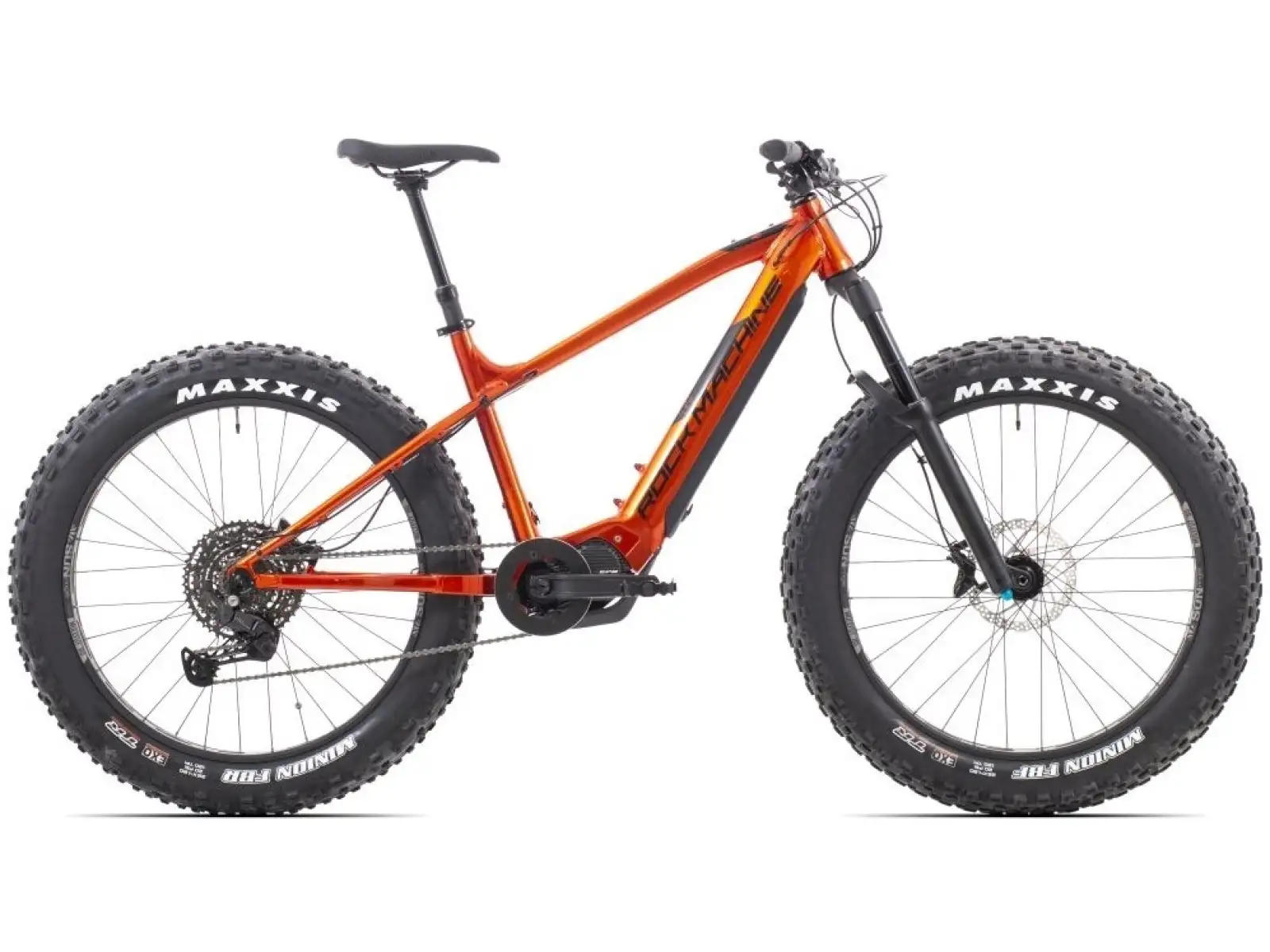 Rock Machine Vyöry e90 e-Fatbike Orange / Schwarz.