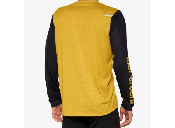 100% Airmatic Herrentrikot mit langen Ärmeln in Dijon-Farbe.