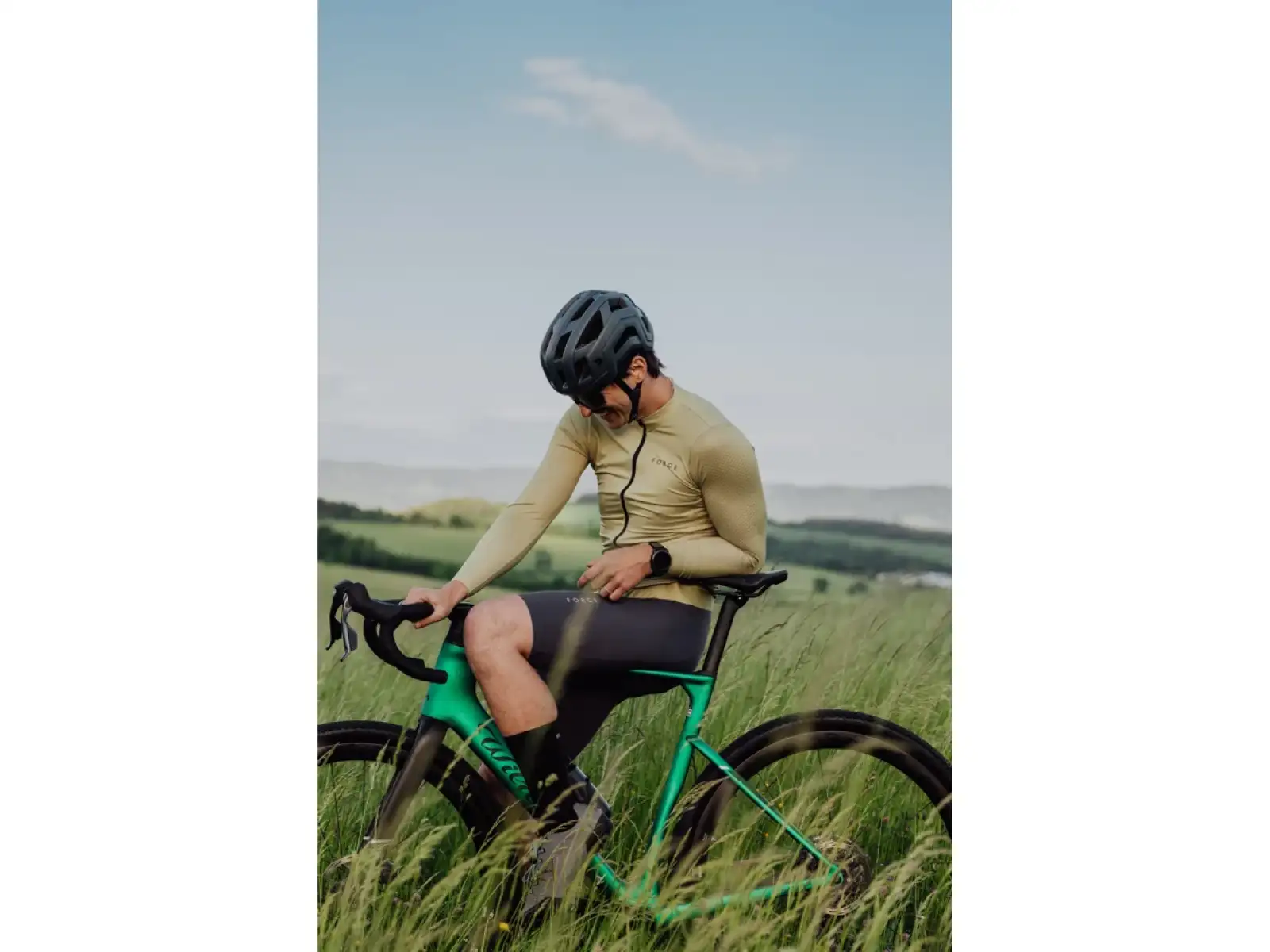 Force Plain Herren Trikot lange Ärmel grün