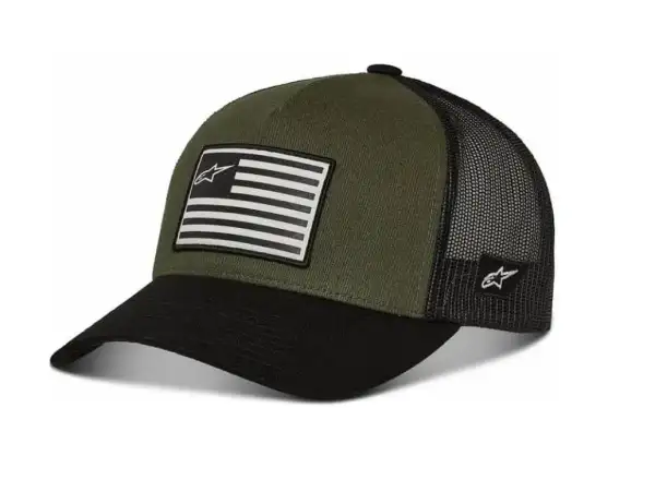 Alpinestars Flag Snapback Cap in Military Black/Green.