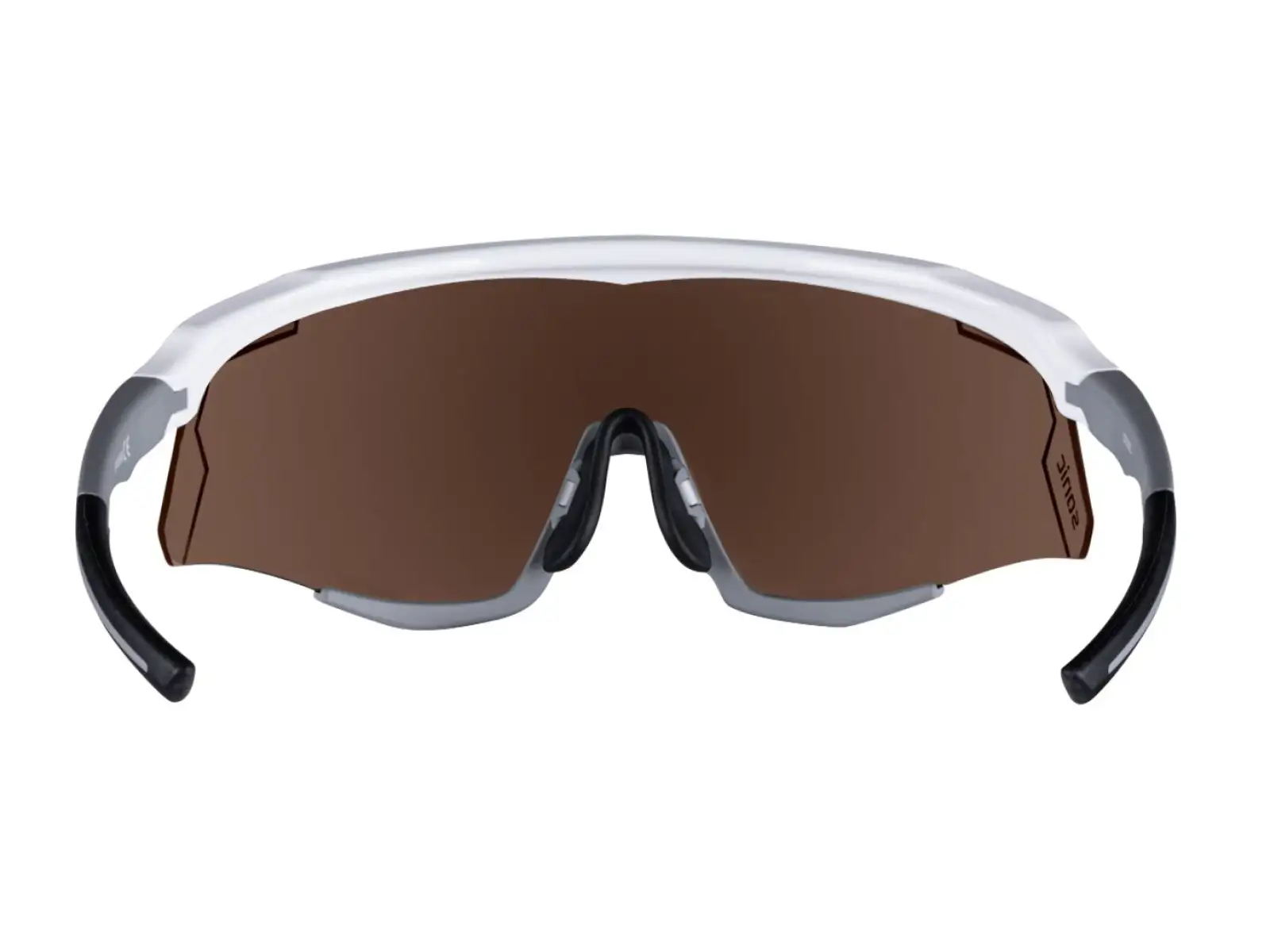 Force Sonic Fahrradbrille Weiß/Grau, Blaue verspiegelte Gläser