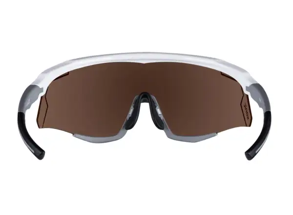 Force Sonic Fahrradbrille Weiß/Grau, Blaue verspiegelte Gläser