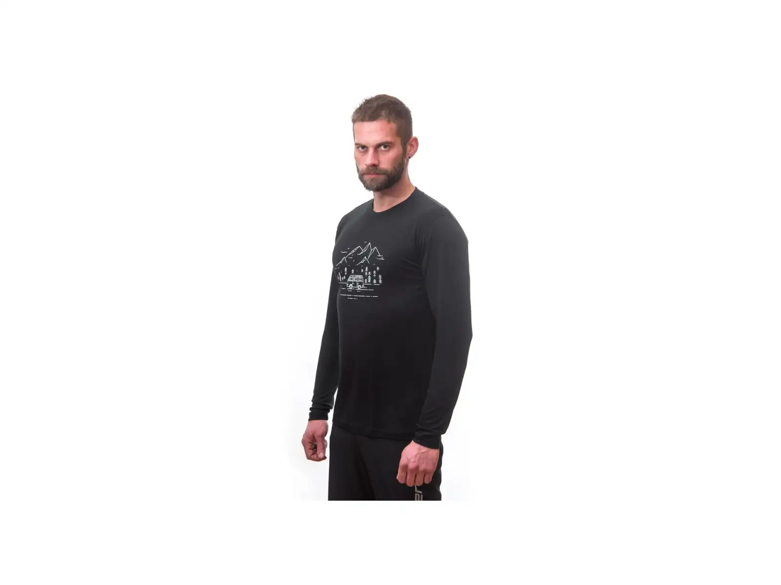 Sensor Merino Active PT Van Life Herren T-Shirt Langarm Schwarz