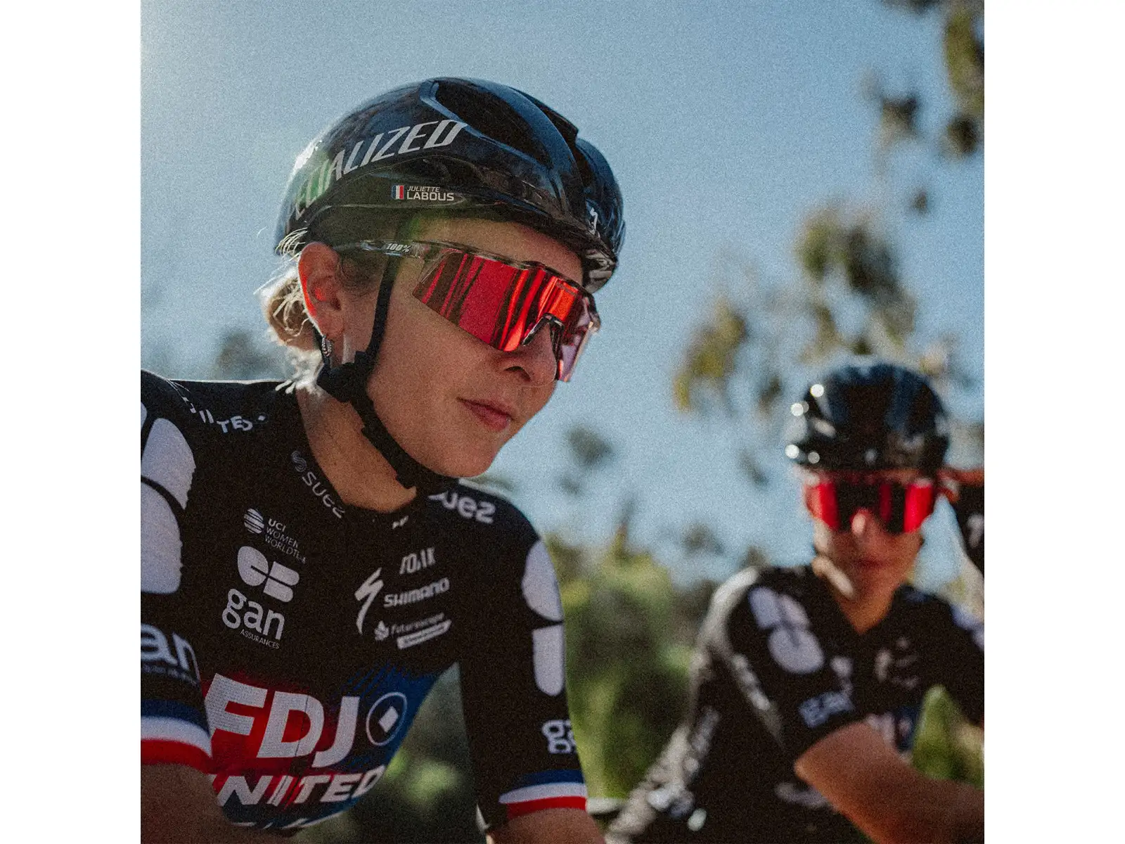 100% Speedcraft SL Brille FDJ Gloss Translucent Red/Blue/HiPER Fire Red Mirror Lens