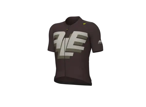 Alé PR-E Sauvage Herren-Fahrradtrikot mit kurzen Ärmeln Braun