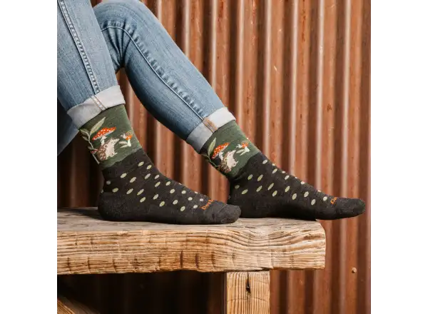 Darn Tough Wild Life Crew Lightweight Cushion Damen Socken Hedgehog Moss