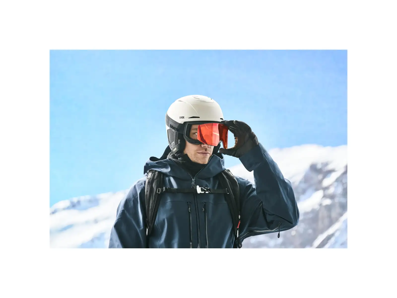 Uvex Lace Attract FM Skibrille black matt/red - orange