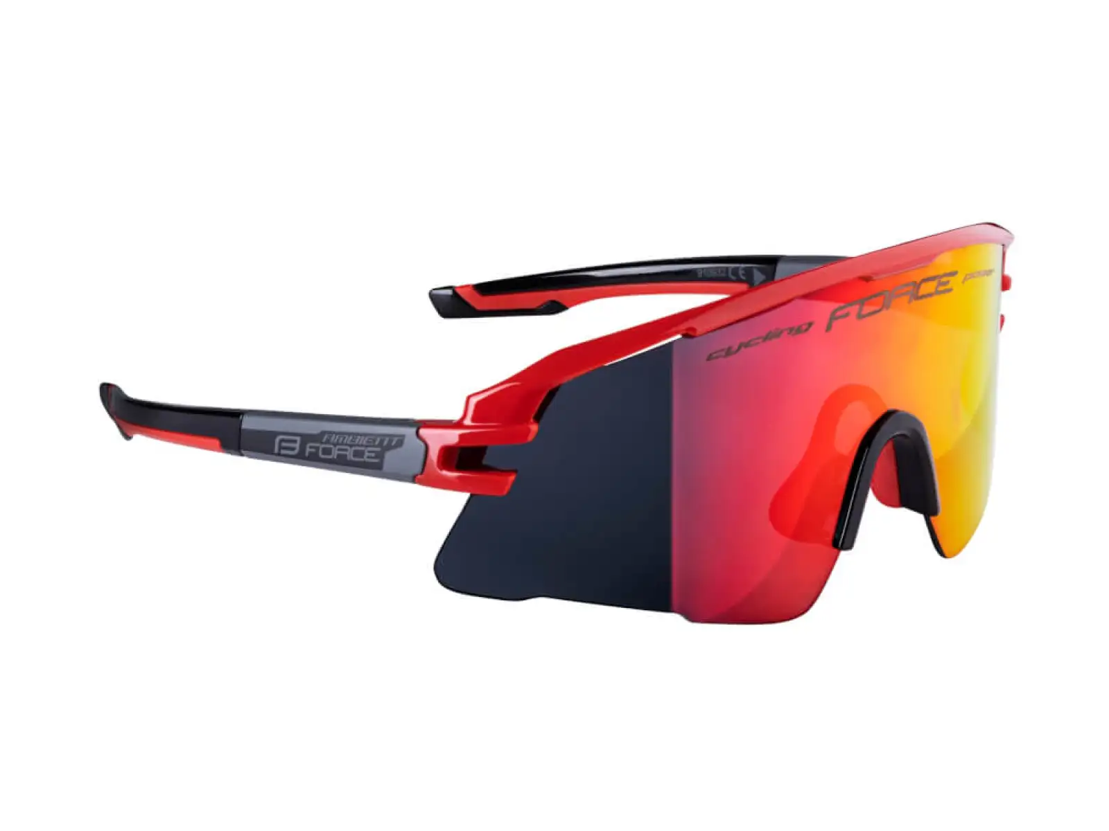Force Ambient Fahrradbrille rot/grau, rote verspiegelte Gläser
