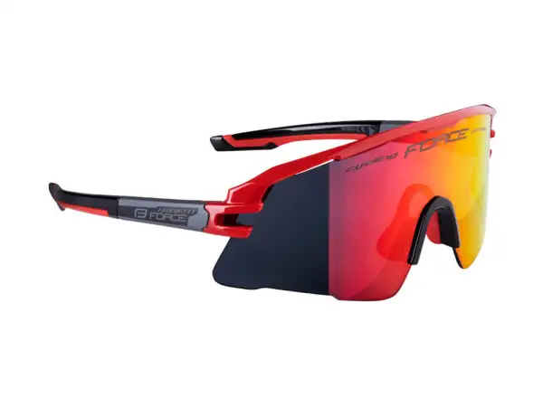 Force Ambient Fahrradbrille rot/grau, rote verspiegelte Gläser