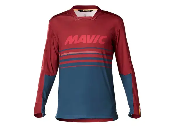 Mavic Deemax Pro Herrentrikot Langarm Rot Dahlie/Poseidon 2020