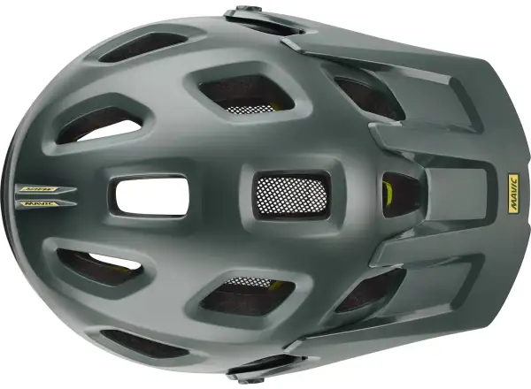 Die Mavic Deemax Pro Mips MTB Helm in der Farbe Dunkelgrün/Zitronentransparent