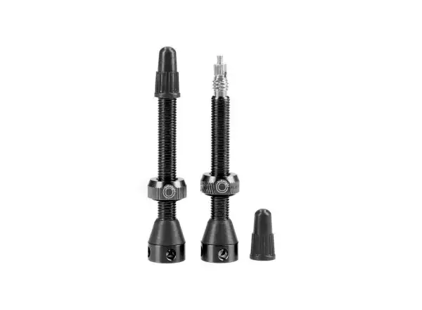 Tubolight Tubeless Messing Ventile 50 mm schwarz - Paar