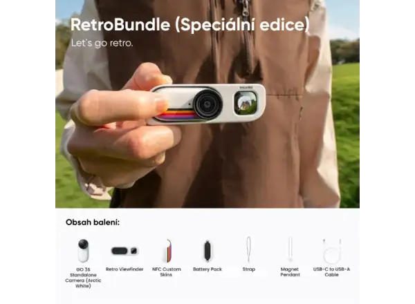 Insta360 GO 3S Kamera Retro Bundle 64 GB Sonderedition weiß