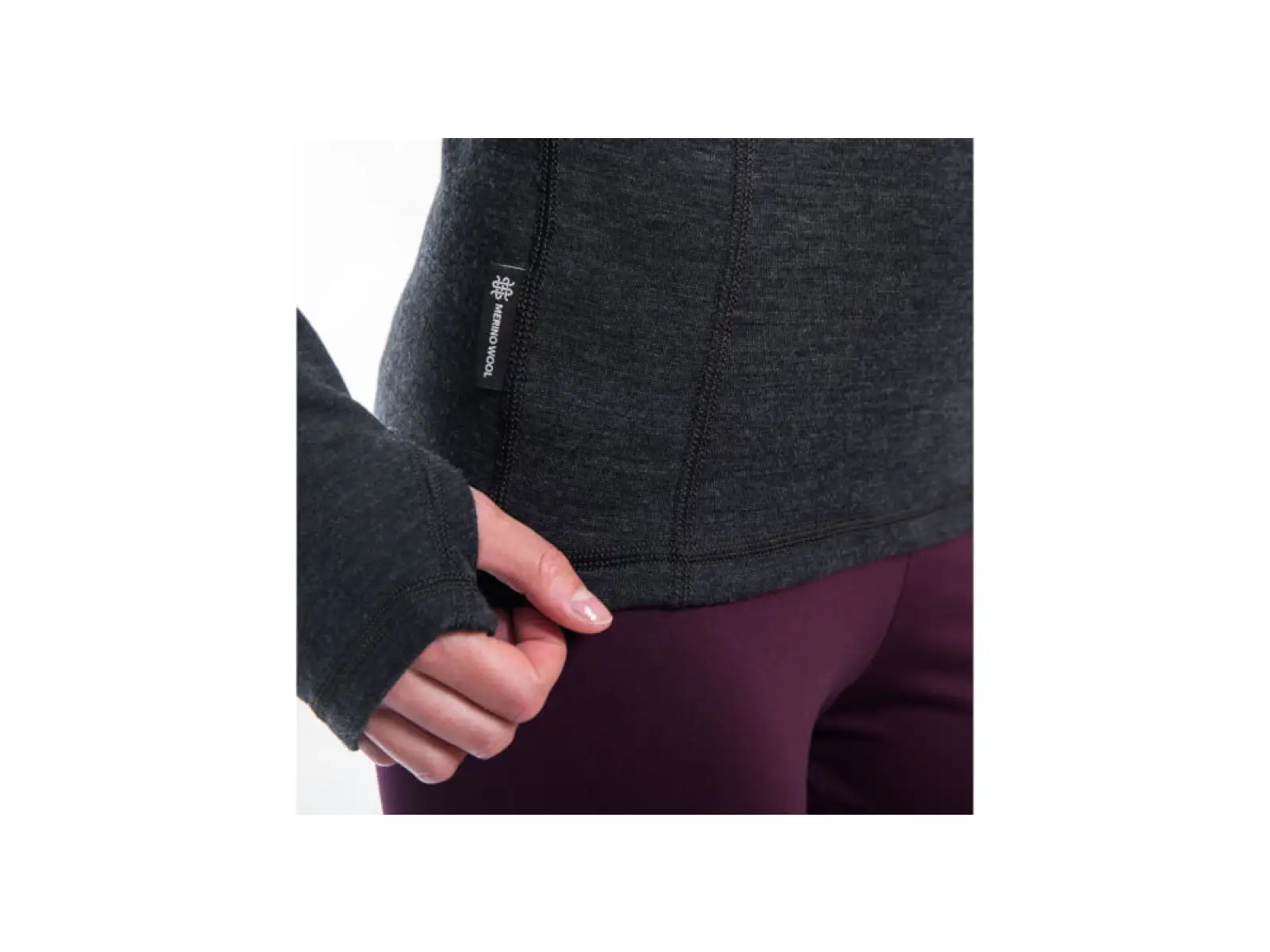 Sensor Merino Bold Damen-Langarmshirt Anthracite Gray