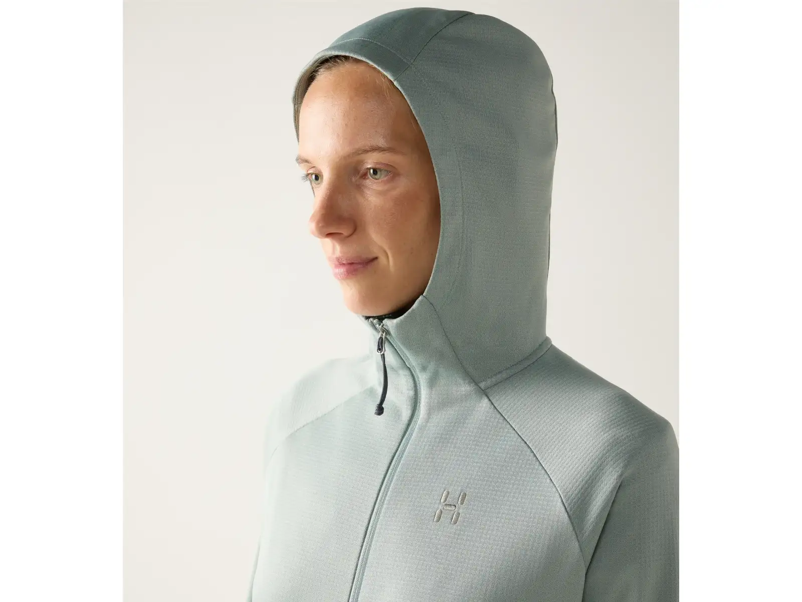 Haglöfs Korp Mid Hood Damen Sweatshirt Dew Green